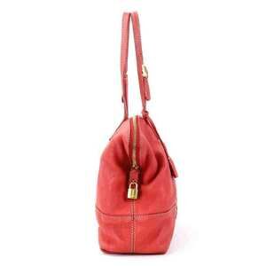 Fendi Gold Leather Red Shoulder Selleria Bag